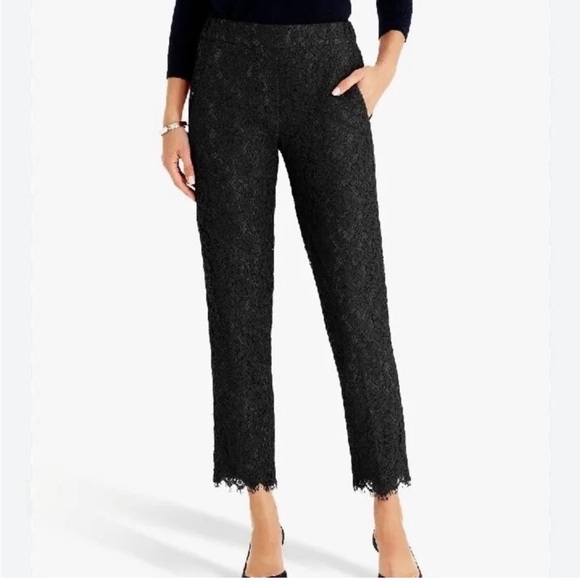 J. Crew Easy Pant with Lace Cropped Hem Women’s Size 4 With 24.5” Inseam GUC - Picture 16 of 16